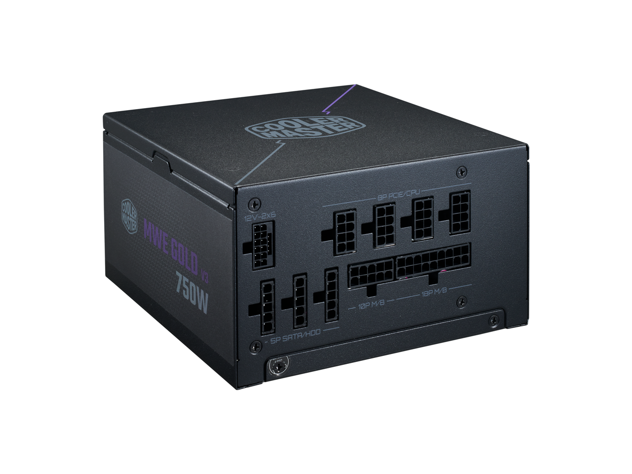 COOLER MASTER  
MWE GOLD V3  
750W  

12V-2X6  
8P PCIe/CPU  
10P M/B  
18P M/B  
SP SATA/HDD