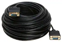 Cables Direct Online - SVGA VGA Male to Male Cable – 50ft, HD15 1080p Monitor Projector Video Cord with Gold-Plated Connectors - Black