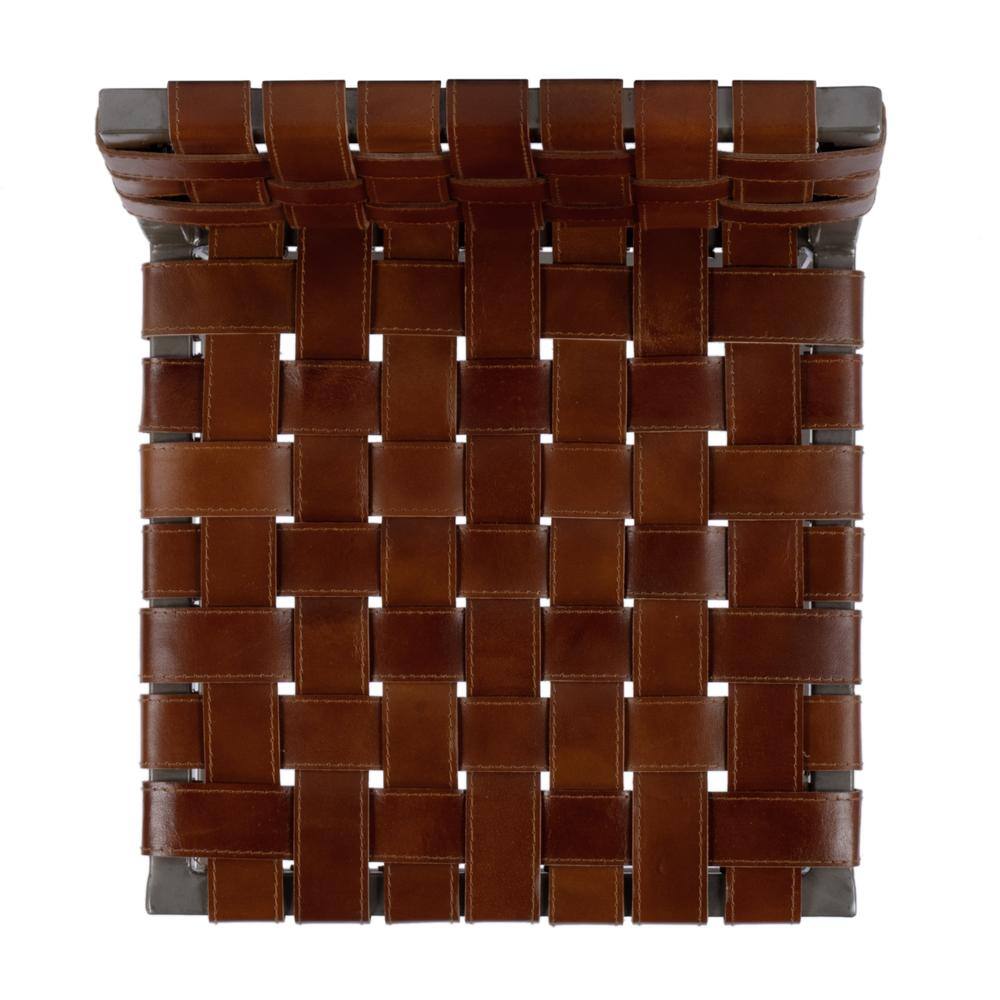 Angle. Butler Specialty - Bromley Iron and Leather 24.5" Counter Stool - Brown.