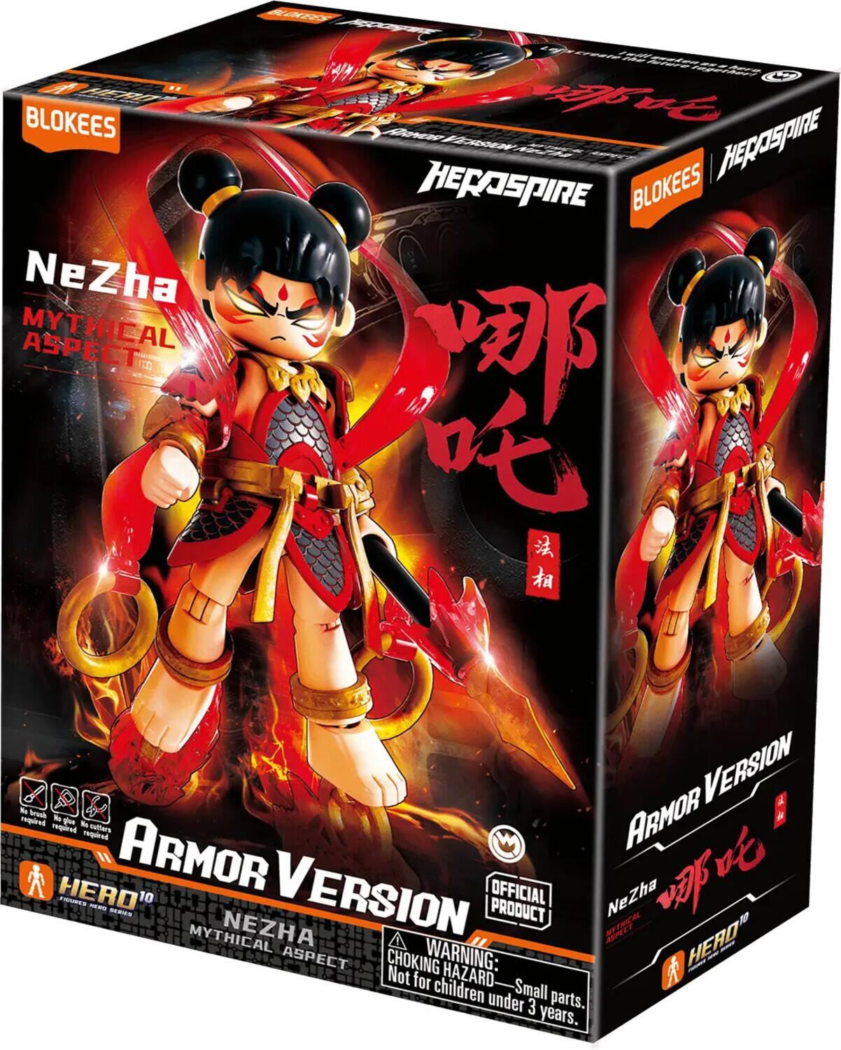 Sure, here is the corrected and grouped text from the image:

---

**BLOKEES**

**HERO10**

**NeZha**

**MYTHICAL ASPECT**

**ARMOR VERSION**

**OFFICIAL PRODUCT**

**WARNING: CHOKING HAZARD - Small parts. Not for children under 3 years.**

**No brush required**

**No paint required**

**No cutters required**

**BLOKEES**

**HERO10**

**NeZha**

**MYTHICAL ASPECT**

**ARMOR VERSION**

**OFFICIAL PRODUCT**

**WARNING: CHOKING HAZARD - Small parts. Not for children under 3 years.**

**BLOKEES**

**HERO10**

**NeZha**

**MYTHICAL ASPECT**

**ARMOR VERSION**

**OFFICIAL PRODUCT**

**WARNING: CHOKING HAZARD - Small parts. Not for children under 3 years.**

**BLOKEES**

**HERO10**

**NeZha**

**MYTHICAL ASPECT**

**ARMOR VERSION**

**OFFICIAL PRODUCT**

**WARNING: CHOKING HAZARD - Small parts. Not for children under 3 years.**

**B