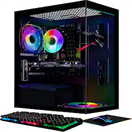 STGAubron - Gaming Desktop PC, Intel Core i7 up to 3.9G, GeForce RTX 3050 6G, 16GB DDR4, 512GB SSD, WiFi, BT 5.0, Win11H - Black