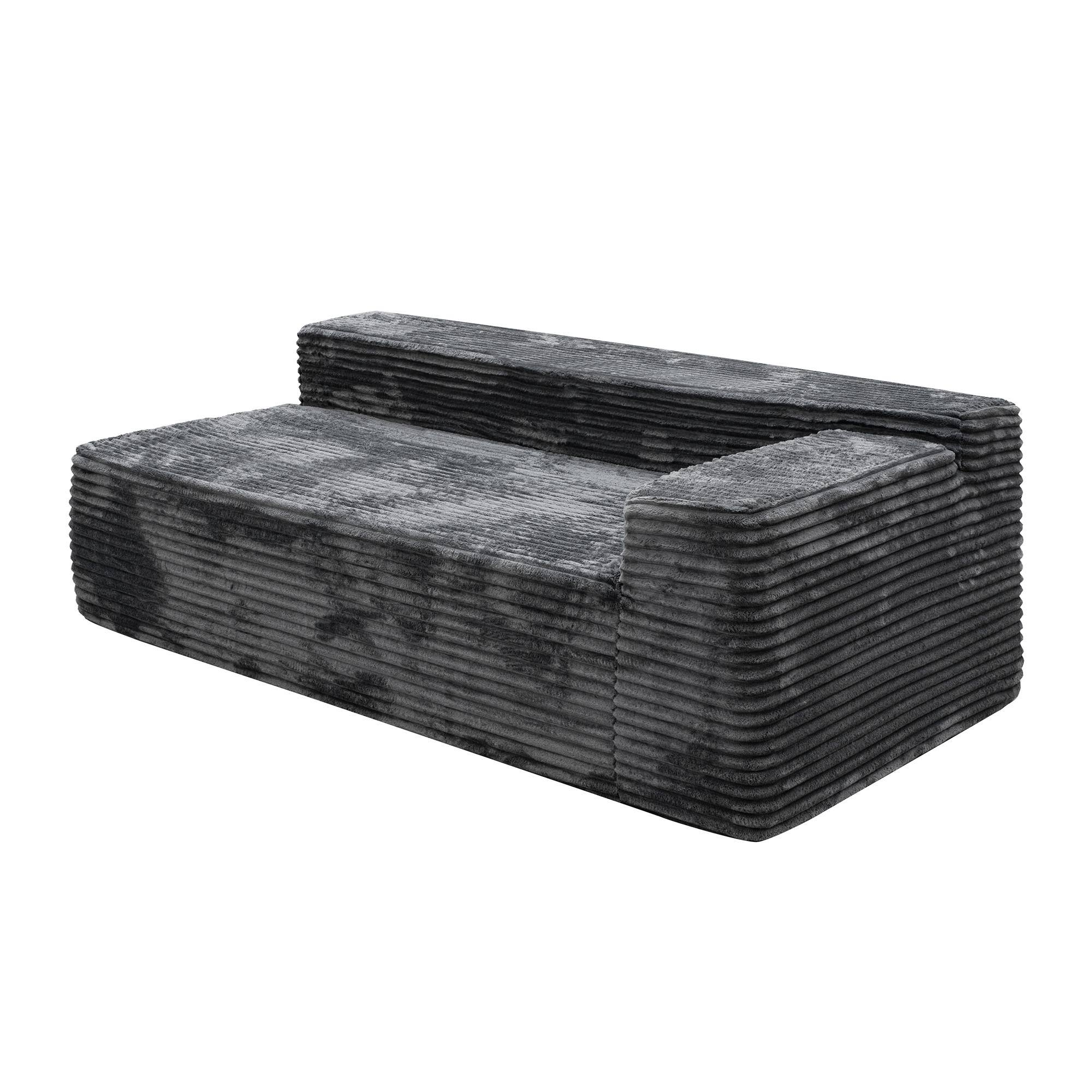 Angle. Roomtec - Cloud Boneless Modular Sectional Sofa for Living Room - Grey.