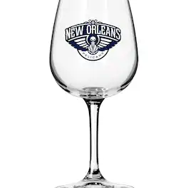 Logo Brands - New Orleans Pelicans Logo 12oz. Stemmed Wine Glass - Multicolor