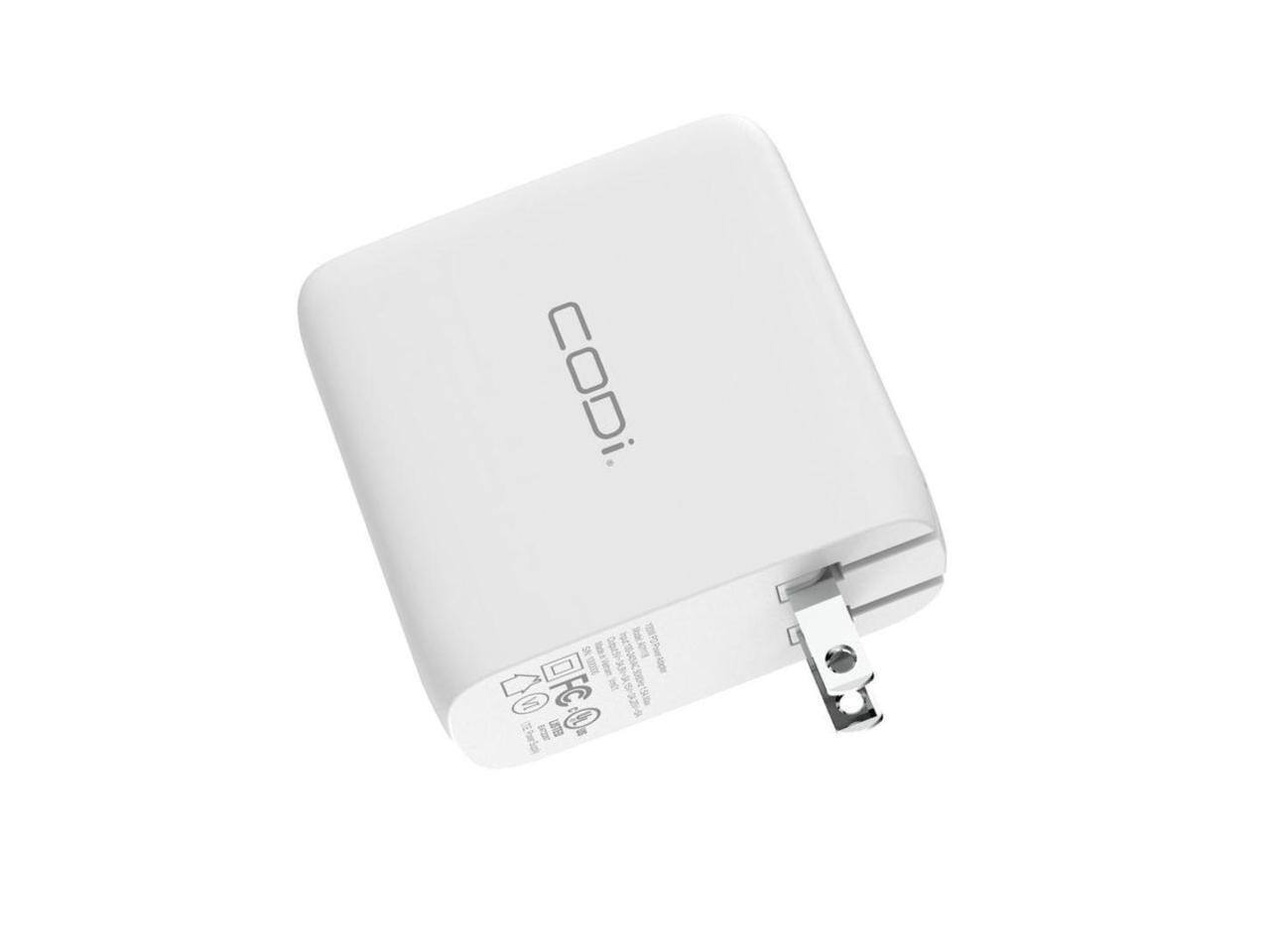 Alt View 8. CODi - CODi 100W USB-C Wall Charger with Power Delivery & 6.5ft EPR Braided USB-C Cable - Black.