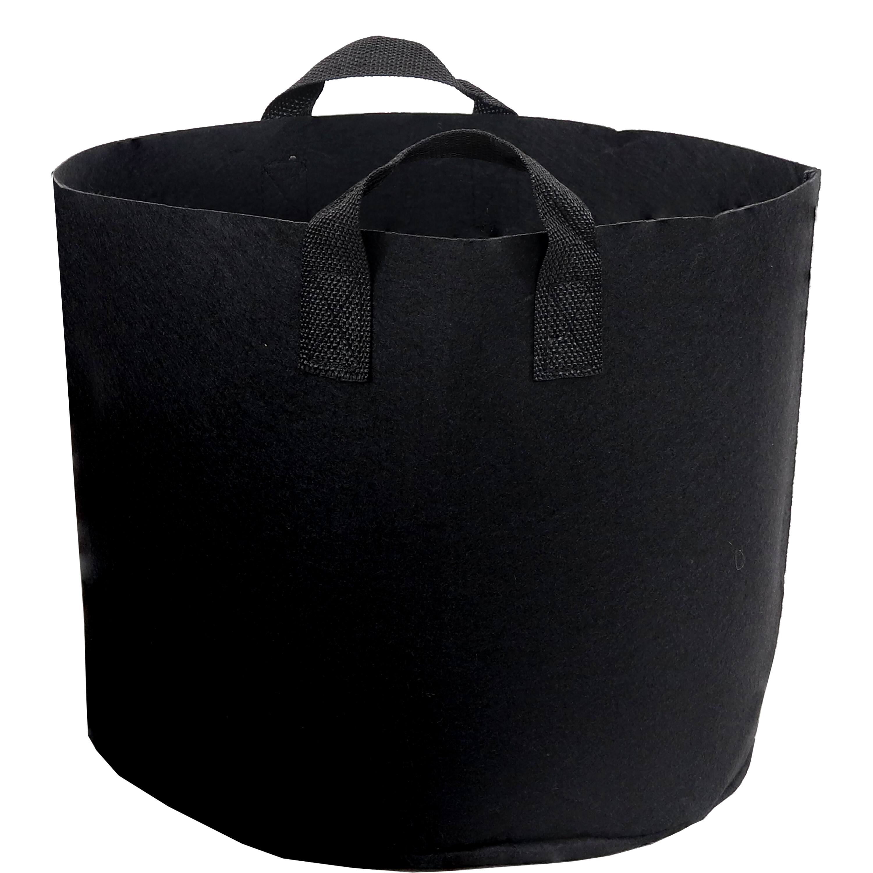 Alt View 6. Sunnydaze - Nonwoven Polypropylene Fabric Grow Bag with Handles - 3 gallon - Black.