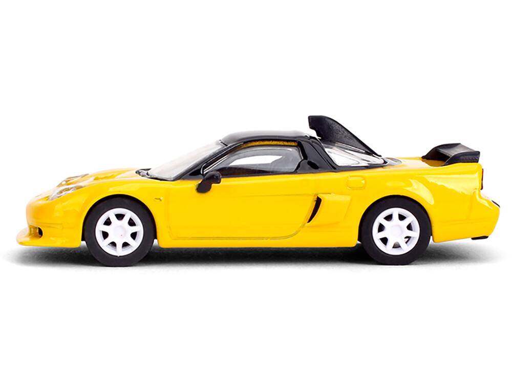 Angle. Majorette - 1995 Honda NSX-R GT RHD (Right Hand Drive) Yellow with Black Top "Collection" Series 1/64 Diecast Model Car by Majorette - Yellow with Black.