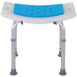 Homcom - Adjustable Aluminum Bath Stool Spa Shower Chair Non-Slip w/ Shower - Blue