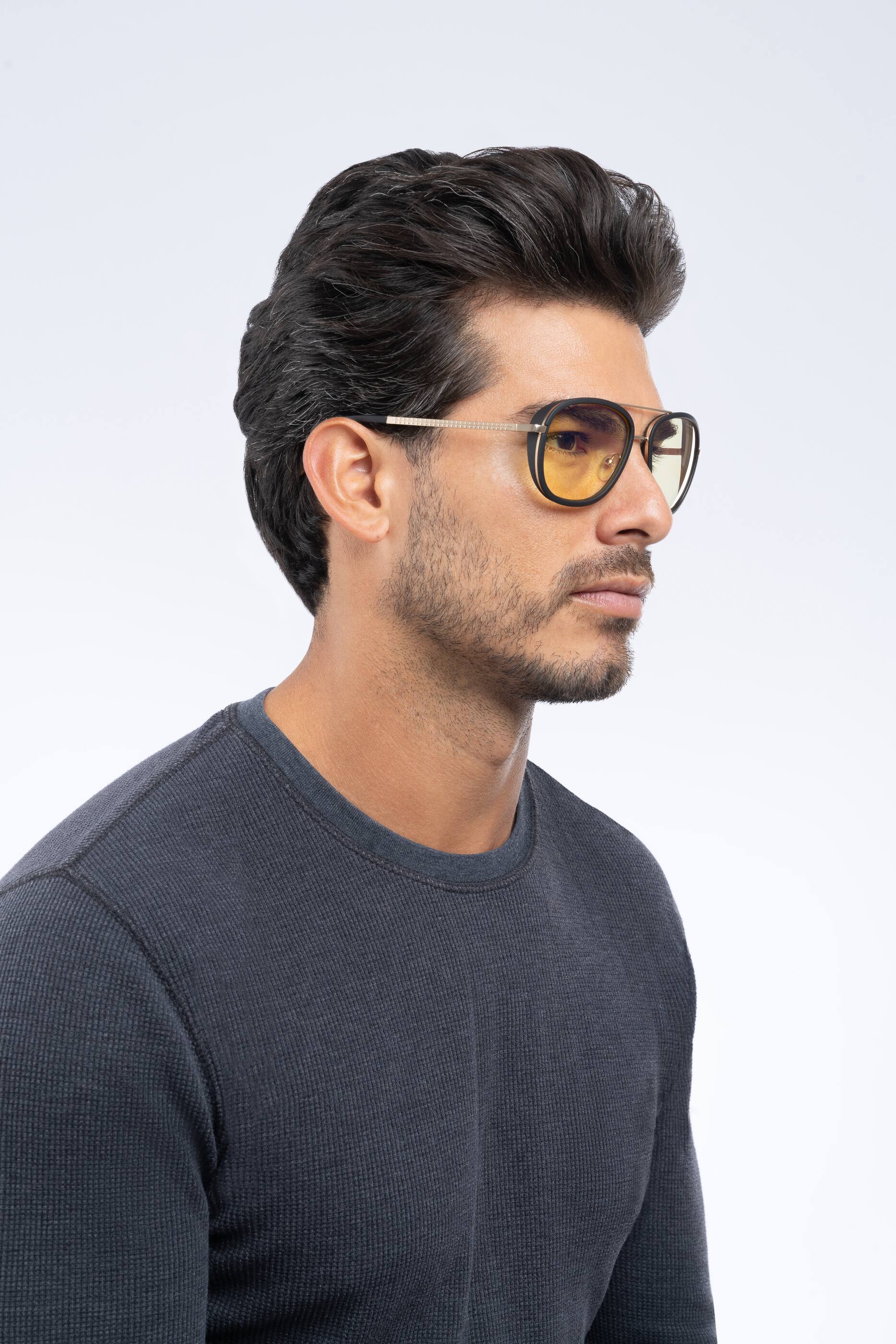 Alt View 2. GUNNAR - Dume Computer Glasses with Blue Light Reduction, Amber Lenses - Gold.