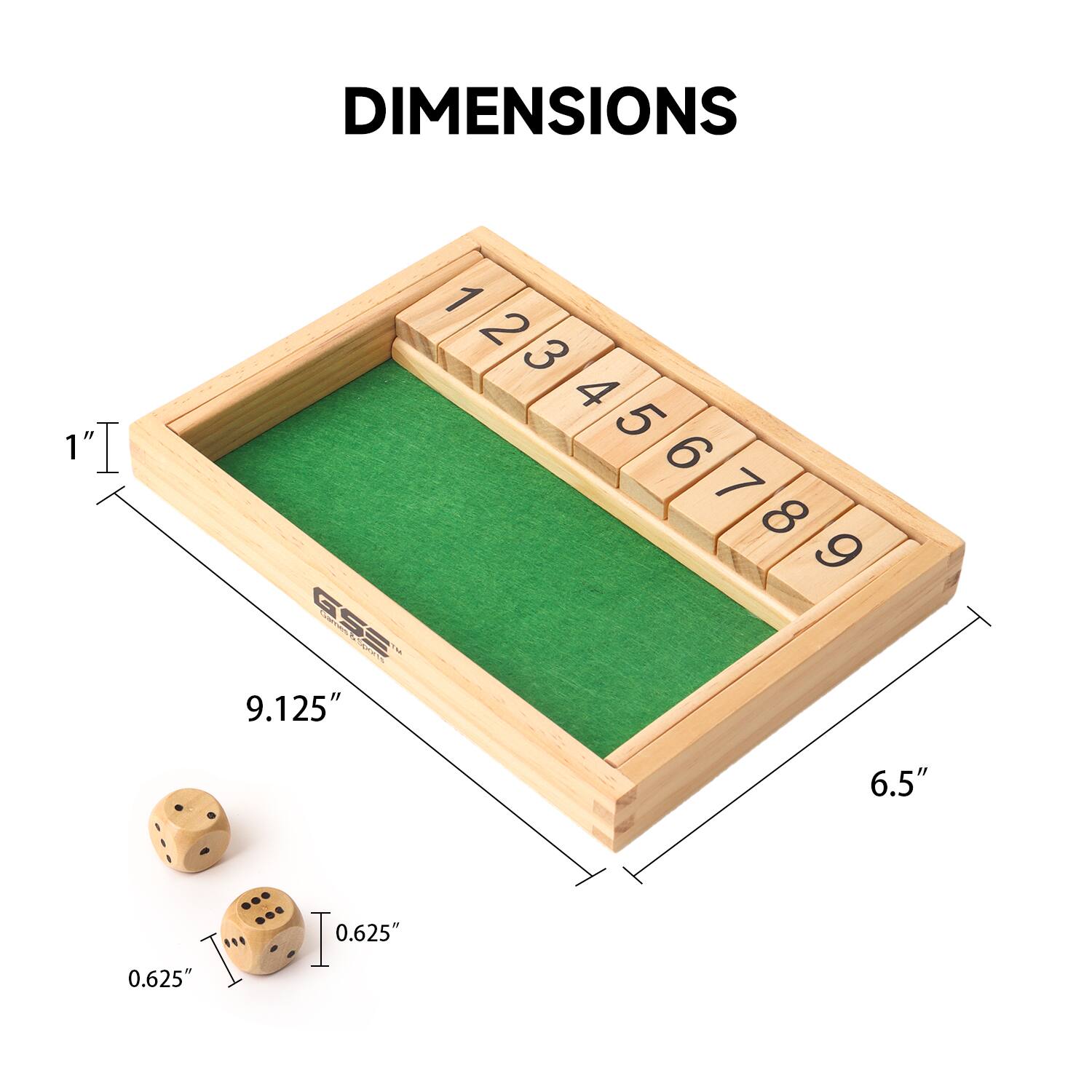 DIMENSIONS
1"
1 2 3 4 5 6 7 8 9
9.125"
6.5"
0.625"
