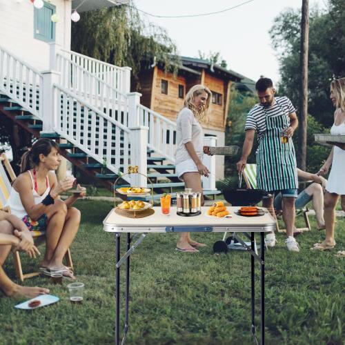 Alt View 10. Winado - 2.3FT Portable Folding Camping Table Aluminum with Carrying Handle Lightweight for Indoor Outdoor Party Picnic Camping - White.