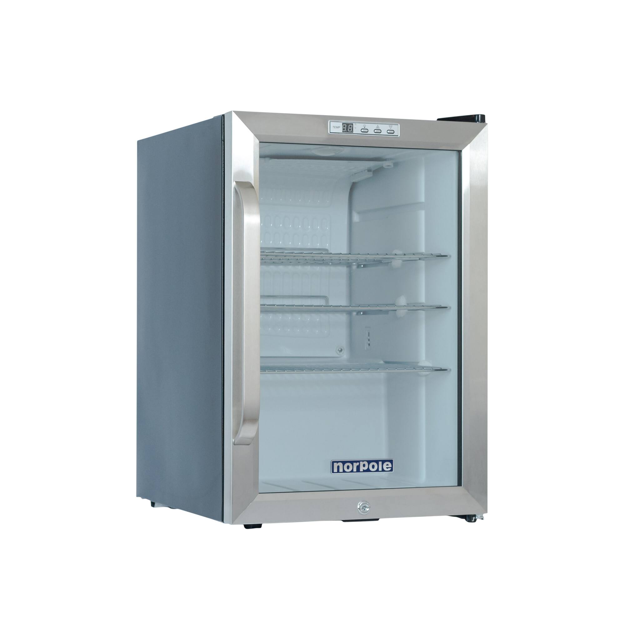 Alt View 4. Magic Chef - 2.5 cu. ft. Countertop Beverage Cooler Merchandiser in Stainless Steel - Stainless Steel.