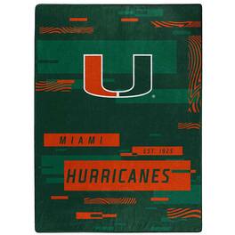 Northwest - Miami Hurricanes 50" x 60" Digitize Raschel Throw Blanket - Green