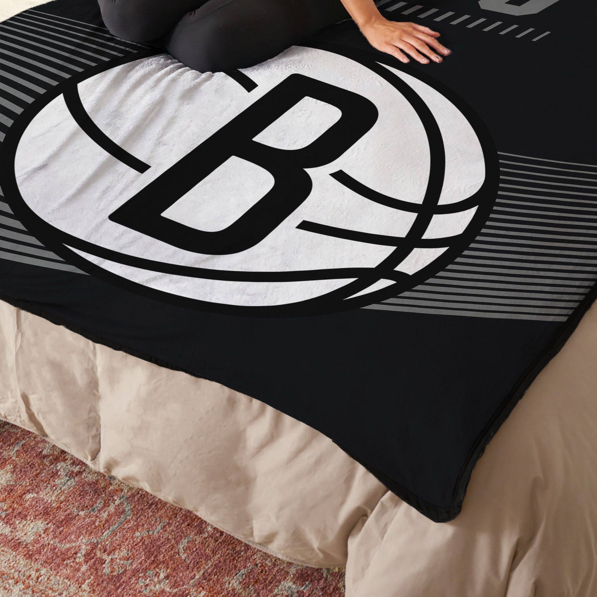 Back. Sweet Home Collection - NBA Brooklyn Nets 60" x 80" Raschel Throw Blanket - Black.