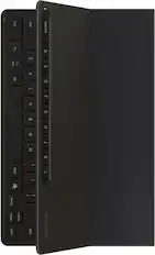 The image shows a close-up of a keyboard with a Samsung logo on it. The keyboard has a black background and white letters, including the letters "Ctrl," "Shift," "Caps Lock," "Fn," "Cmd," "O," "Z," "S," "Alt," "X," "D," "F," "L," "V," "Home," "PgDn," "End," "Pg Up," and "?" on it. The keyboard also has a "Shift" key, a "SAMSUNG" logo, and a "Ctrl" key.