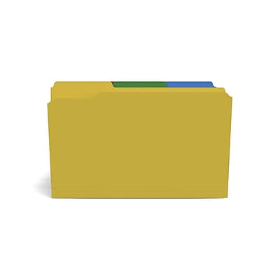 Alt View 1. Staples - Staples File Folders, 1/3-Cut Tab, Legal Size, Assorted Colors, 100/Box (ST22945-CC) - Assorted Colors.