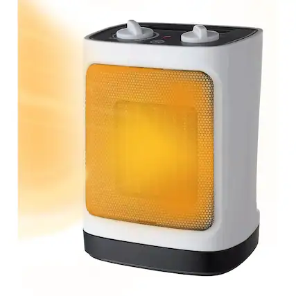 Front. Pelonis - Pelonis Portable Ceramic Electric Oscillating-Fan Space Heater, New, White, NTY15-16LA - White.