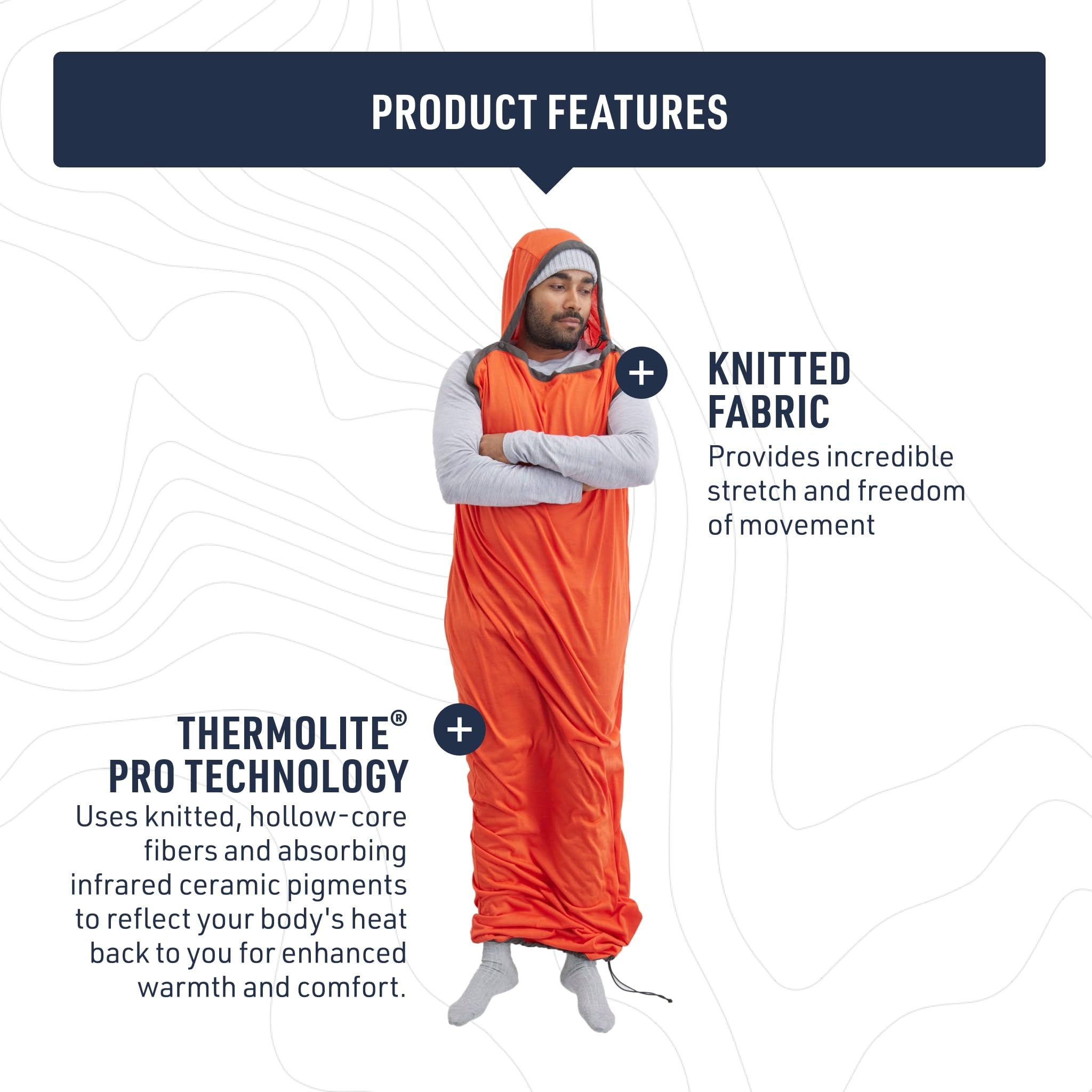 PRODUCT FEATURES

+ KNITTED FABRIC  
Provides incredible stretch and freedom of movement

+ THERMOLITE® PRO TECHNOLOGY  
Uses knitted, hollow-core fibers and absorbing infrared ceramic pigments to reflect your body's heat back to you for enhanced warmth and comfort.
