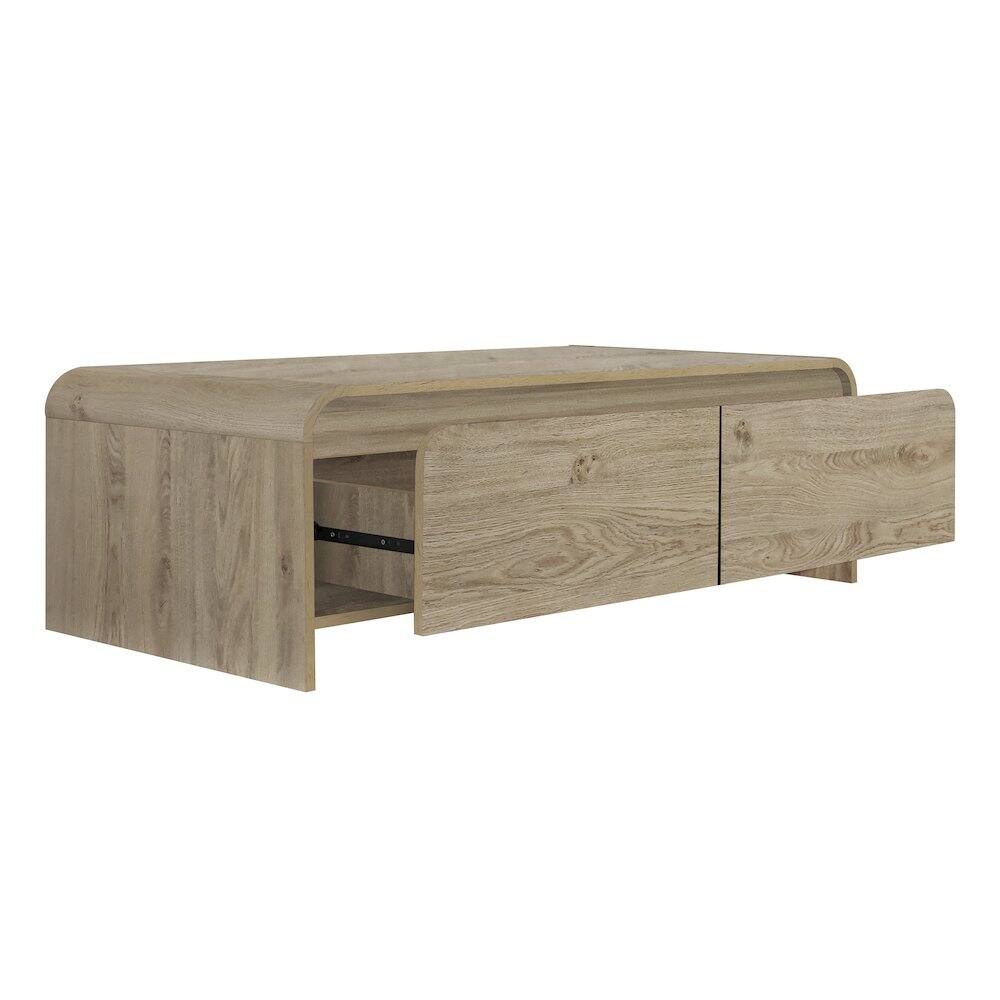 Back. New Classic Furniture - Mara 47.25 in. Natural Rectangular Wood Coffee Table - Brown.