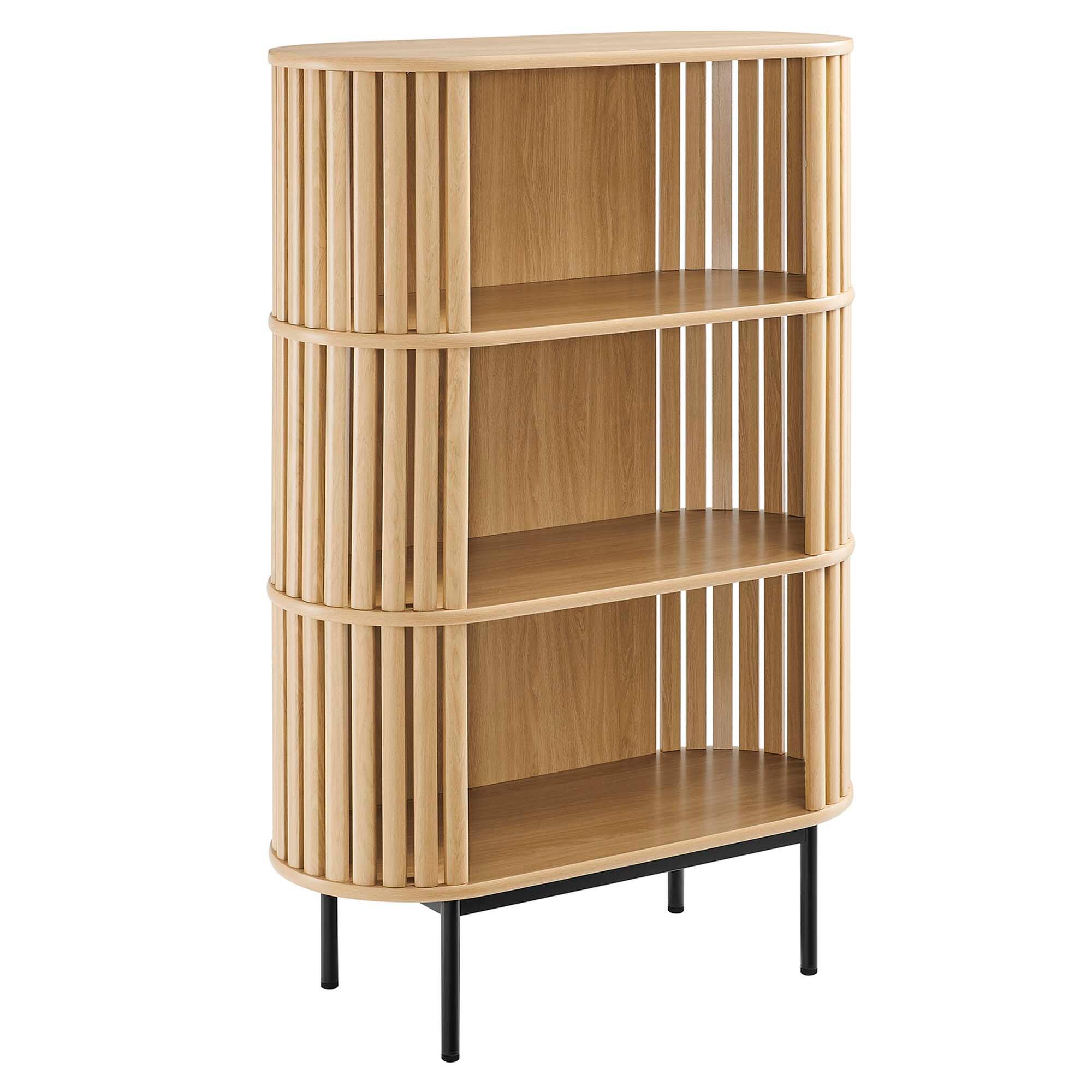 Angle. Modway - Fortitude Three Tier Display Cabinet by Modway - Oak.