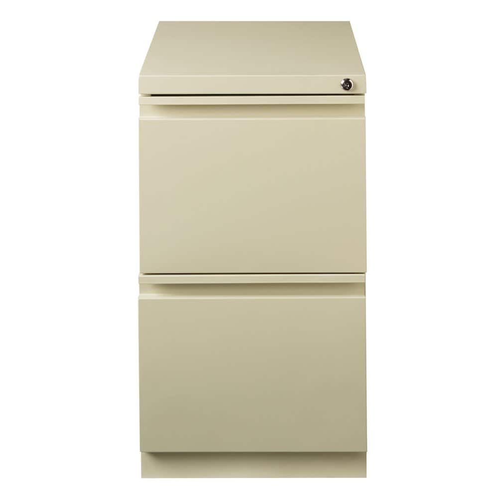Hirsh - 20" Deep Mobile Pedestal File Cabinet 2 Drawer File-File, Putty - Clear