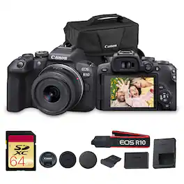 Canon - EOS R10 Mirrorless Camera Kit with RF-S 18-45mm Lens | 24.2MP APS-C, 4K Video, Dual Pixel AF, 15fps Burst, Perfect