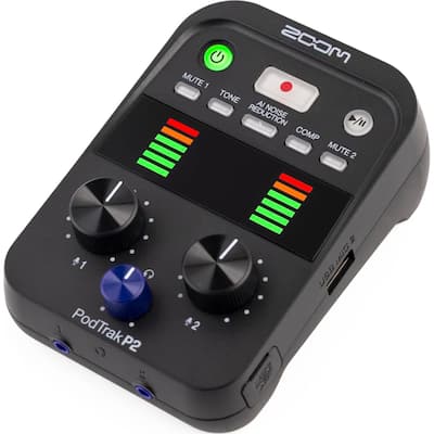 Zoom PodTrak P2 Dual USB Mic Portable Podcast Recorder ZP2 ZP2 Zoom PodTrak P2 Dual USB Mic Portable Podcast Recorder ZP2 ZP2
