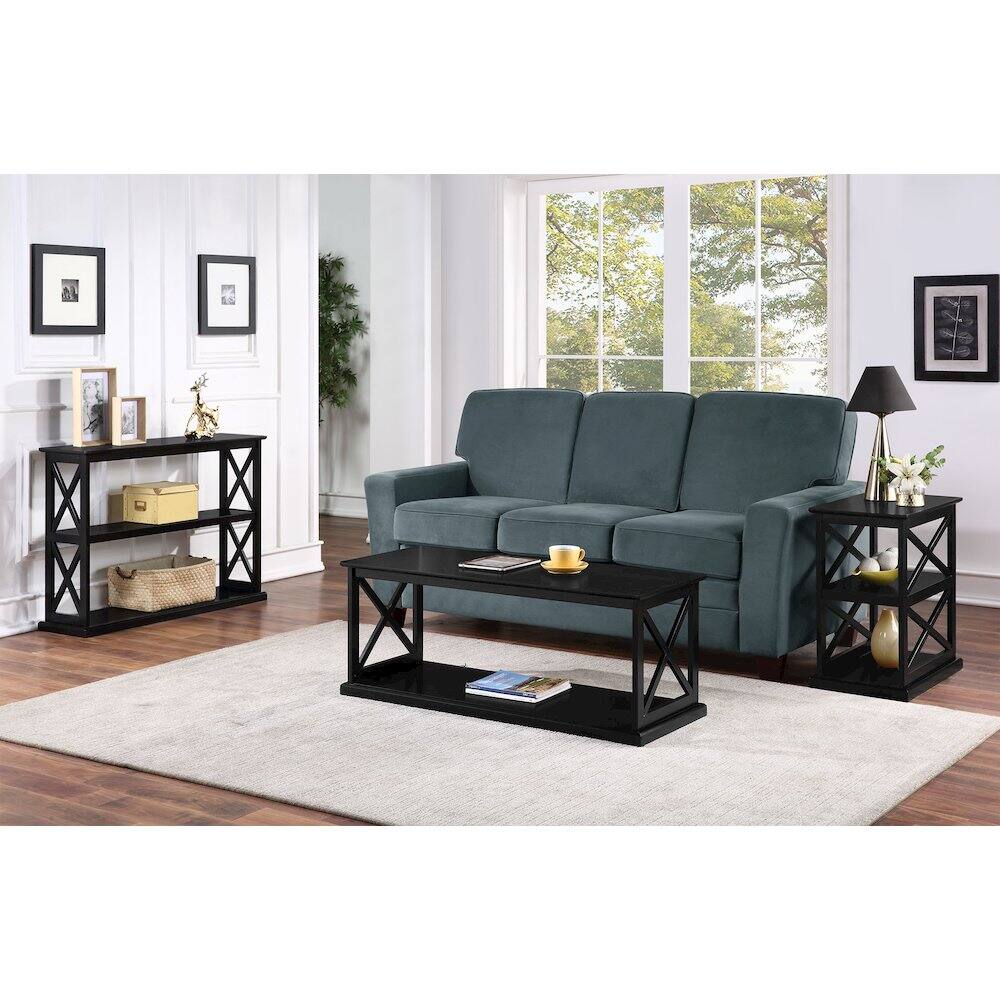 Alt View 1. Convenience Concepts - Coventry Coffee Table with Shelf - Black.