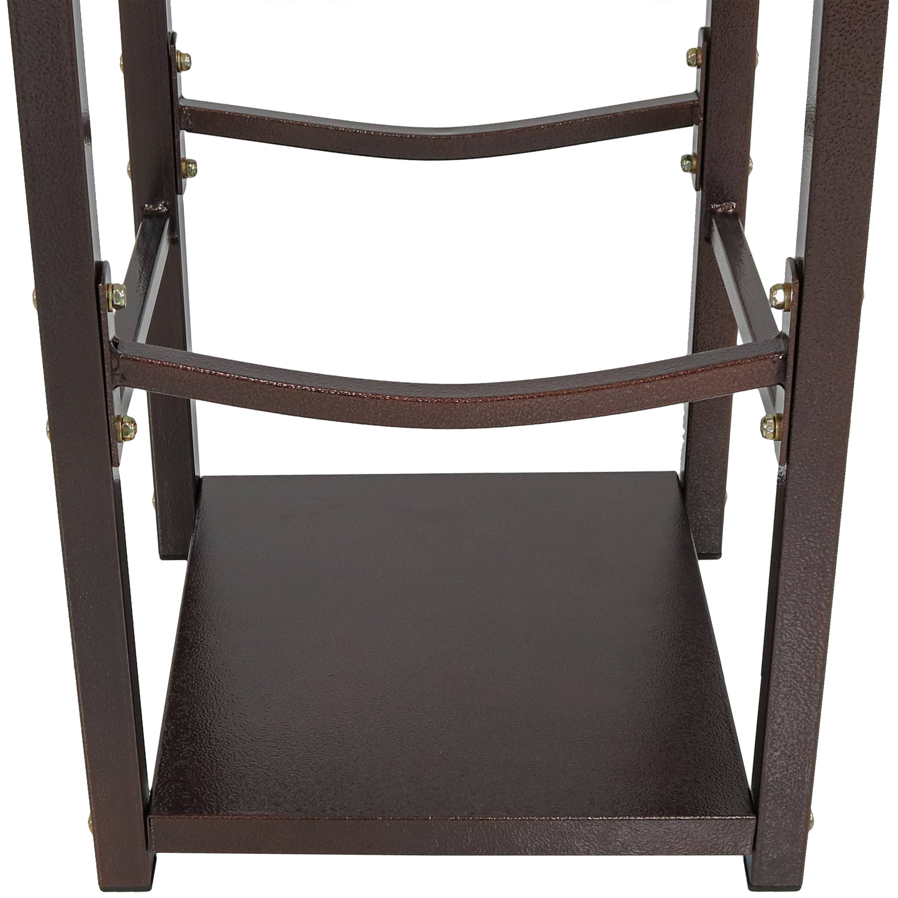 Alt View 6. Sunnydaze - 32 in Steel Firewood Log Rack with Tool Holders - Bronze.