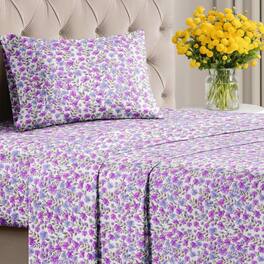 CGK Linens - Luxuriously Soft 4-Piece Floral Sheet Set - Wrinkle-Resistant, Printed Pattern - Twin - Design 178