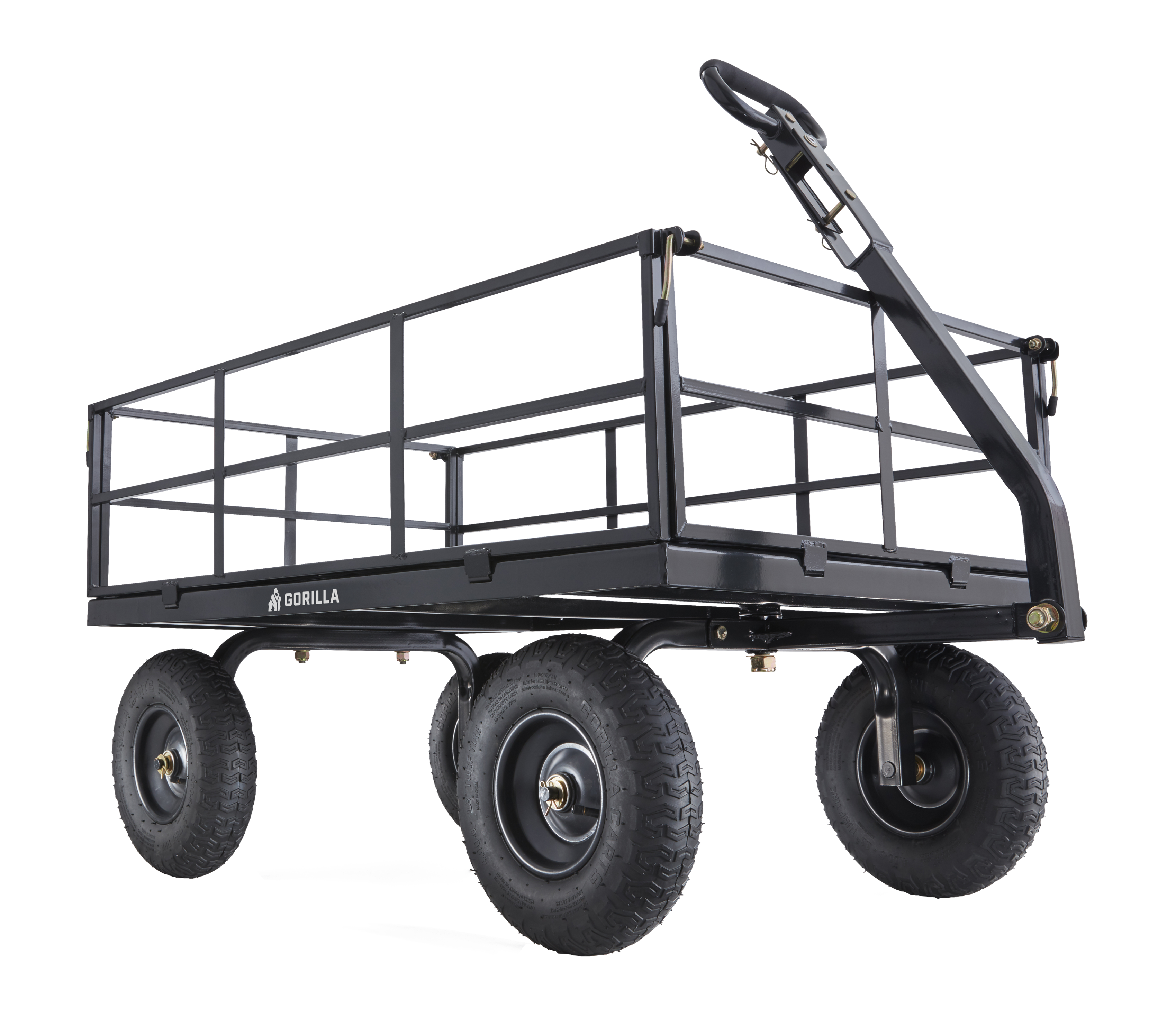 Gorilla Carts - Steel Utility Cart, 9 Cubic Feet Garden Wagon with Removable Sides - Black