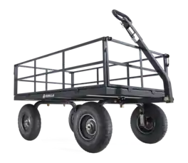 Gorilla Carts - Steel Utility Cart, 9 Cubic Feet Garden Wagon with Removable Sides - Black