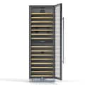 Koolmore - 23 in. Dual Zone, Full Glass Door, Wine Cooler Refrigerator, Freestanding or Built-In Unit, 15.1 cu ft. KM-CW155DZ-SS - Stainless Steel