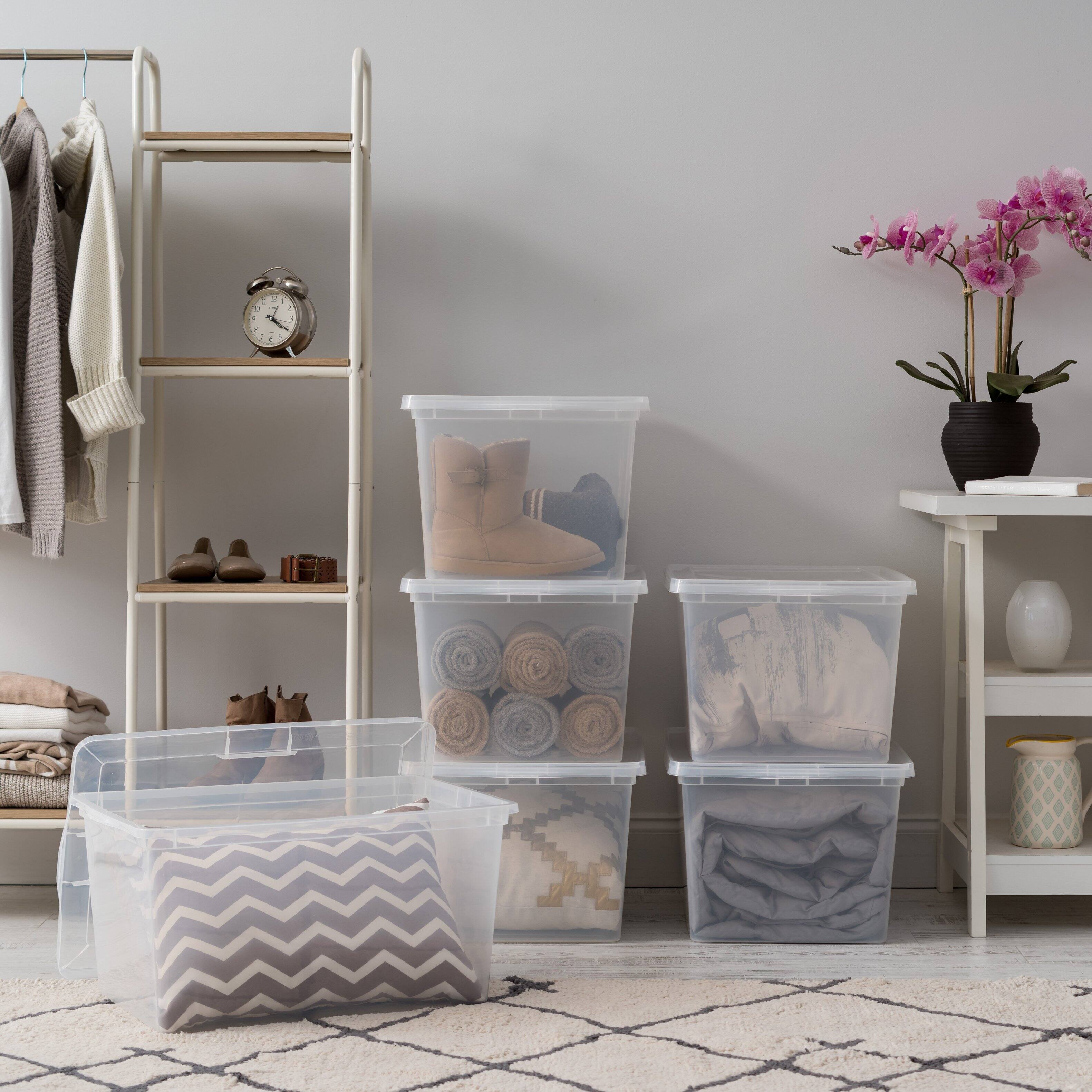 IRIS USA Plastic Storage Bin Tote Organizing Container with Latching ...