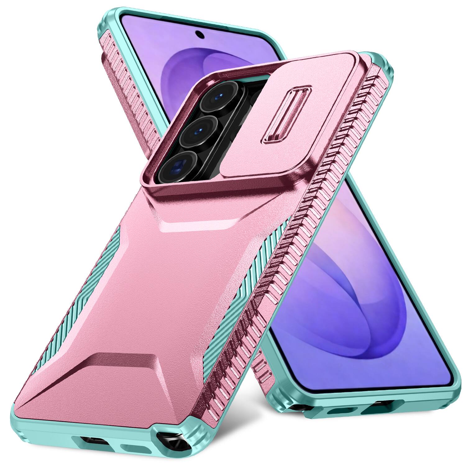 Angle. UUCOVER - For Samsung Galaxy S26 Ultra Dual Layer Case with Sliding Lens Cover, Anti-slip Bumper Drop Protection Slim Phone Shell - Rosegold.
