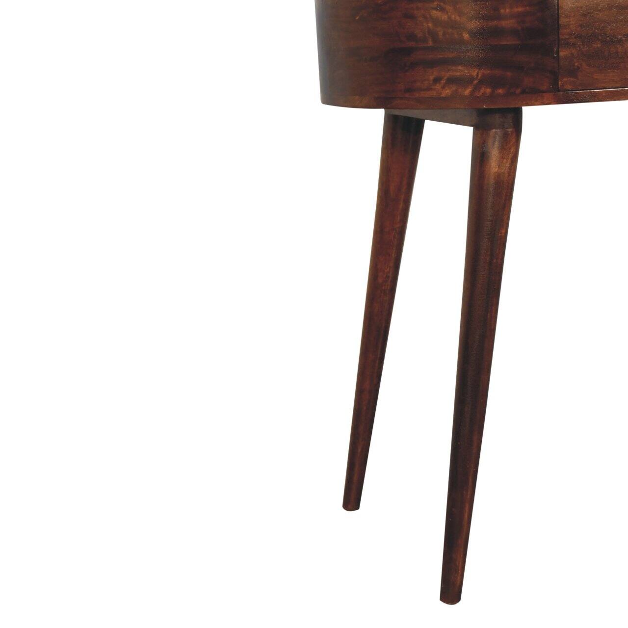 Alt View 4. Artisan Furniture - Artisan Furniture Solid Wood California Walnut Rounded Small Console Table, 1 Drawer, Brown - Brown.