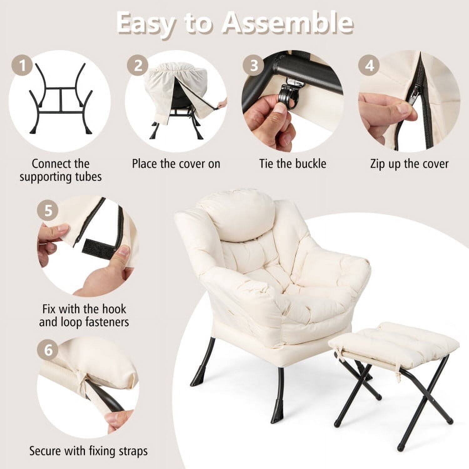 1. Easy to Assemble
2. Connect the supporting tubes
3. Place the cover on
4. Tie the buckle
5. Zip up the cover
6. Fix with the hook and loop fasteners
7. Secure with fixing straps
