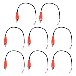 Unique Bargains - 8pcs 8in RCA Audio Subwoofer Cable, 1 RCA Male Plug to Bare Wire Open End Audio Video Speaker for Amplifier Home Theater - Red