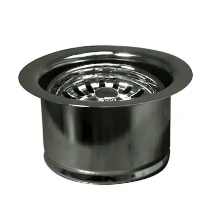 Front. Whitehaus - 3 1/2" Waste Disposer Trim with Matching Basket Strainer for Deep Fireclay Sinks - High Polished Chrome.