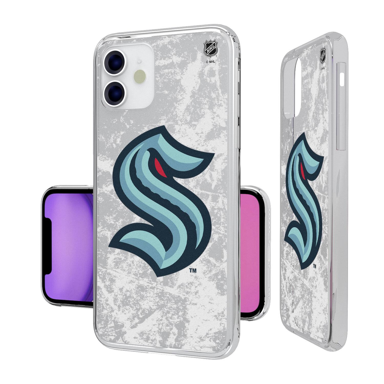 Alt View 2. Keyscaper - Seattle Kraken iPhone Stripe Clear Ice Case - 16 Pro - Multicolor.