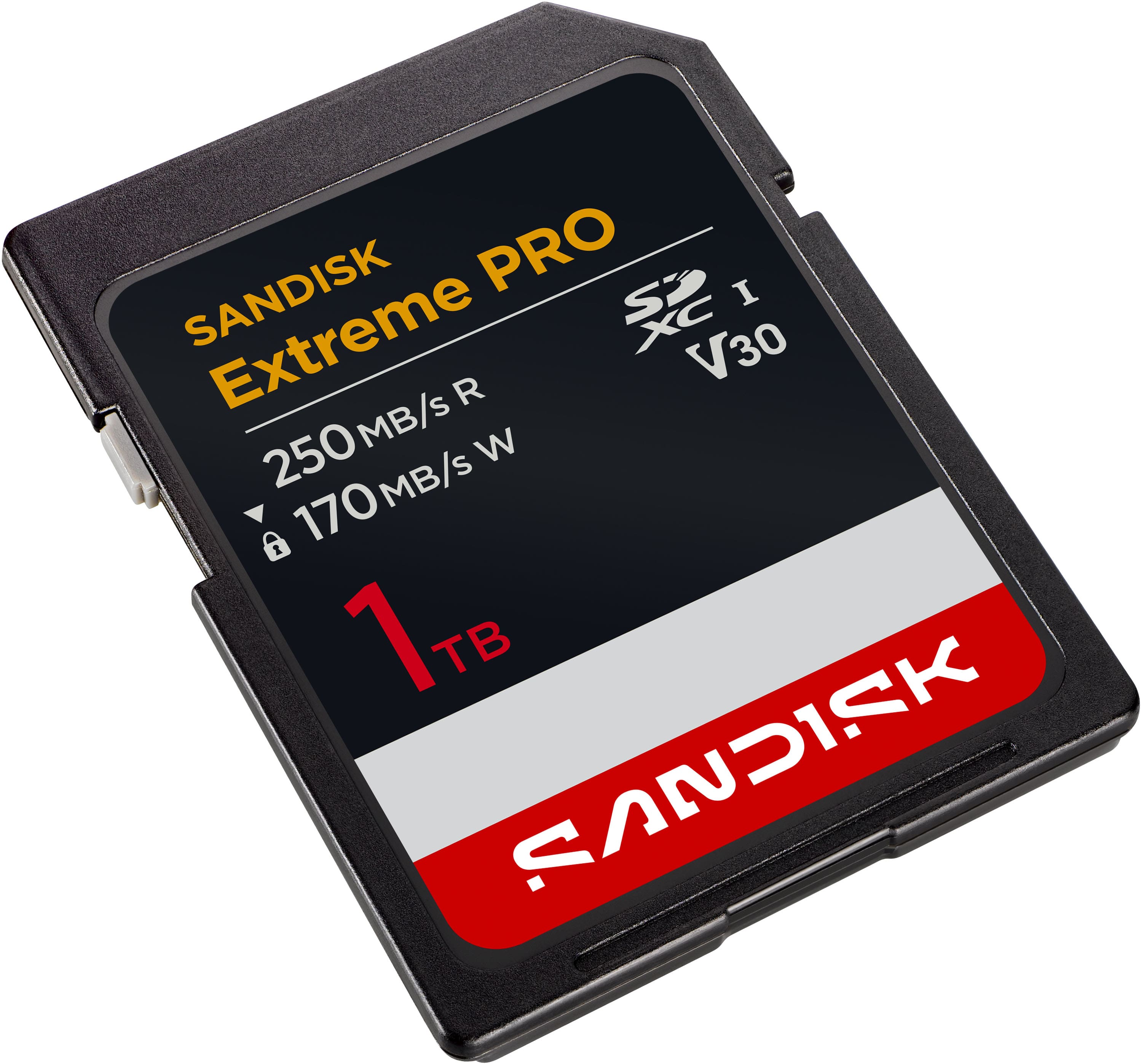 SANDISK Extreme PRO
250MB/s R
170MB/s W
1TB
SDXC I V30
