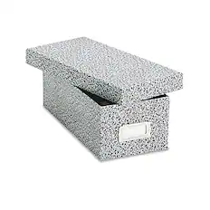 Front. Oxford - Reinforced Board Card File with Lift-Off Cover, 3" x 5", 1200-Capacity, 4 1/4"H x 12"W x 5 5/8"D - Black.