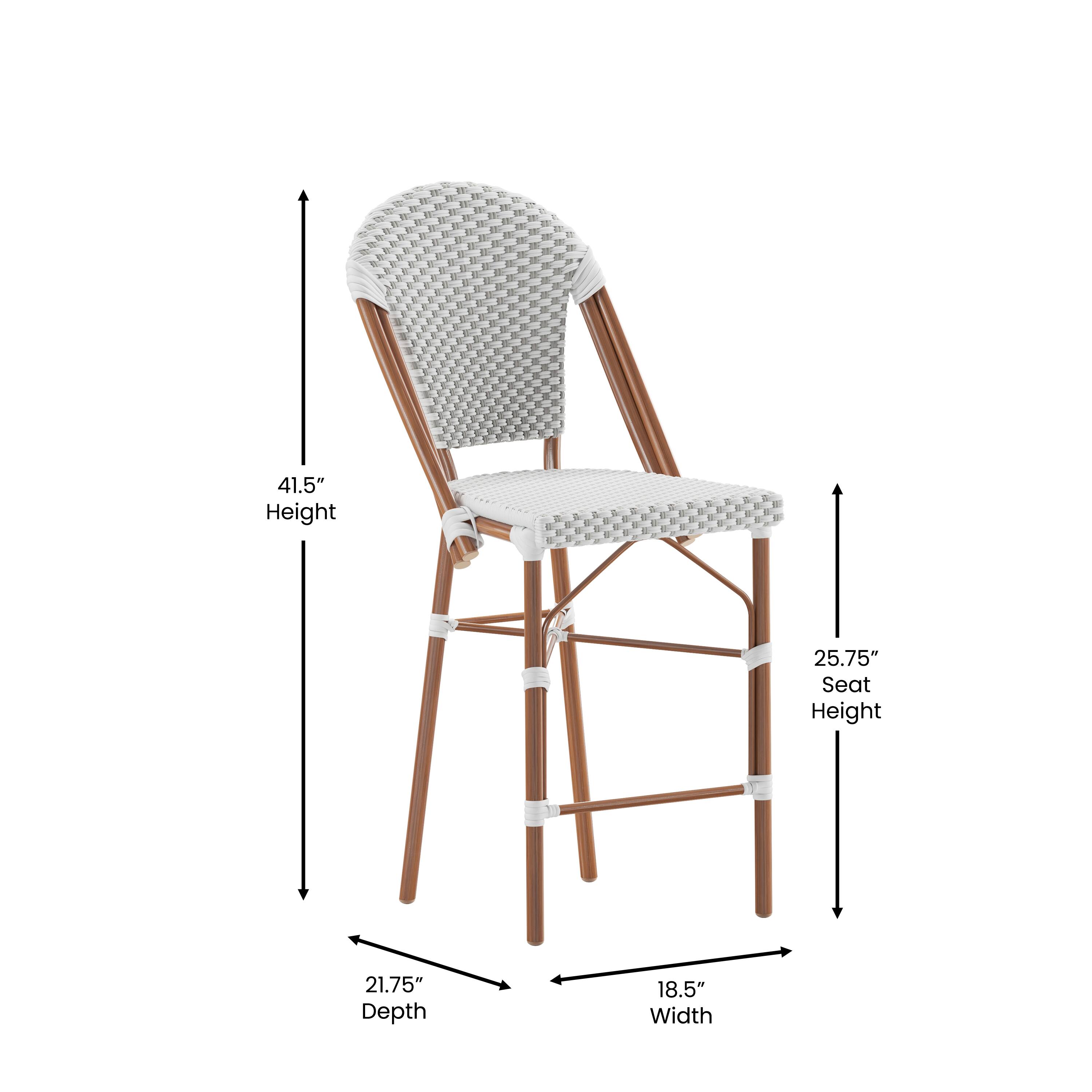 41.5" Height  
25.75" Seat Height  
21.75" Depth  
18.5" Width