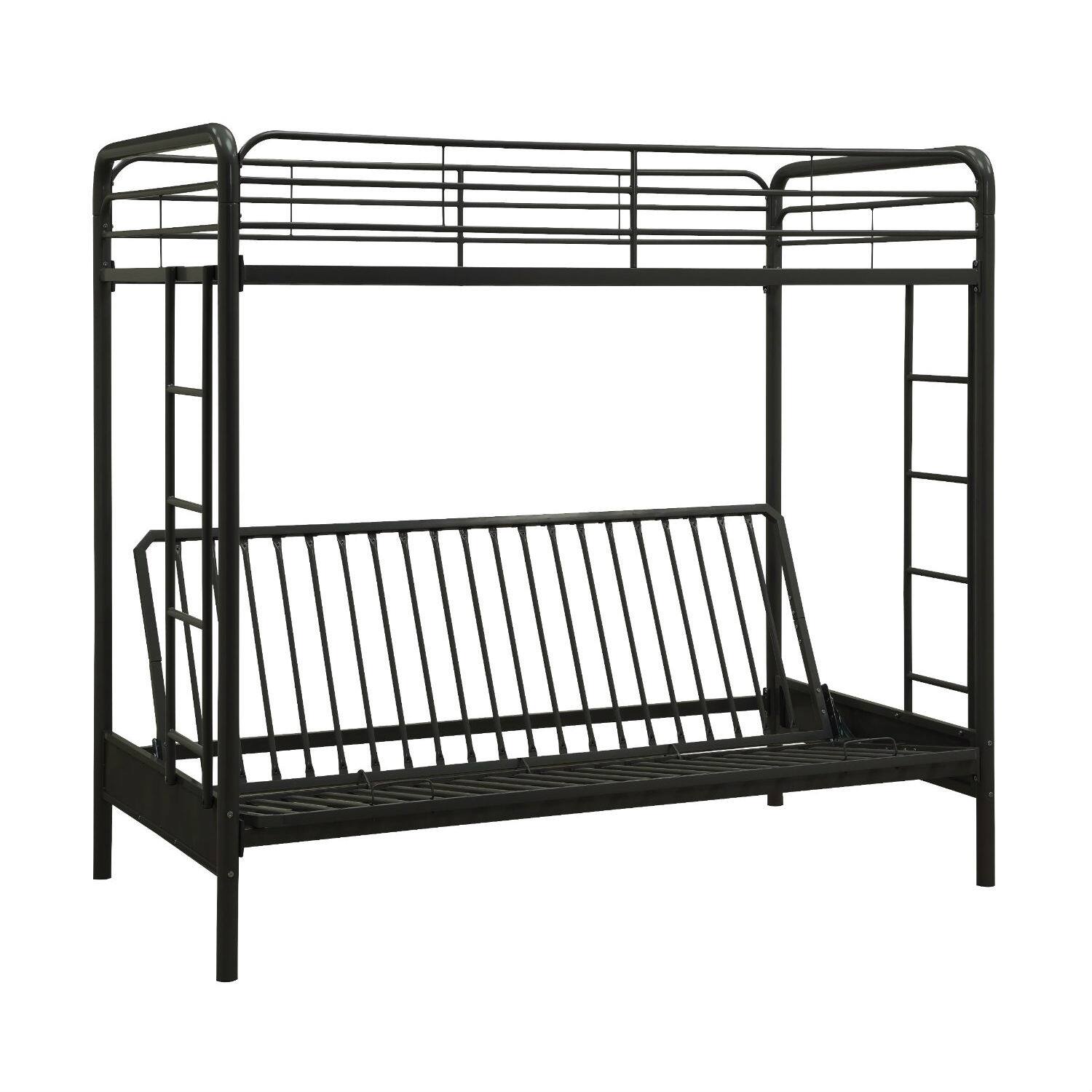 Left. Hivvago - Hivvago Twin over Full Futon Bunk Bed Sleeper Sofa in Metal - Black.