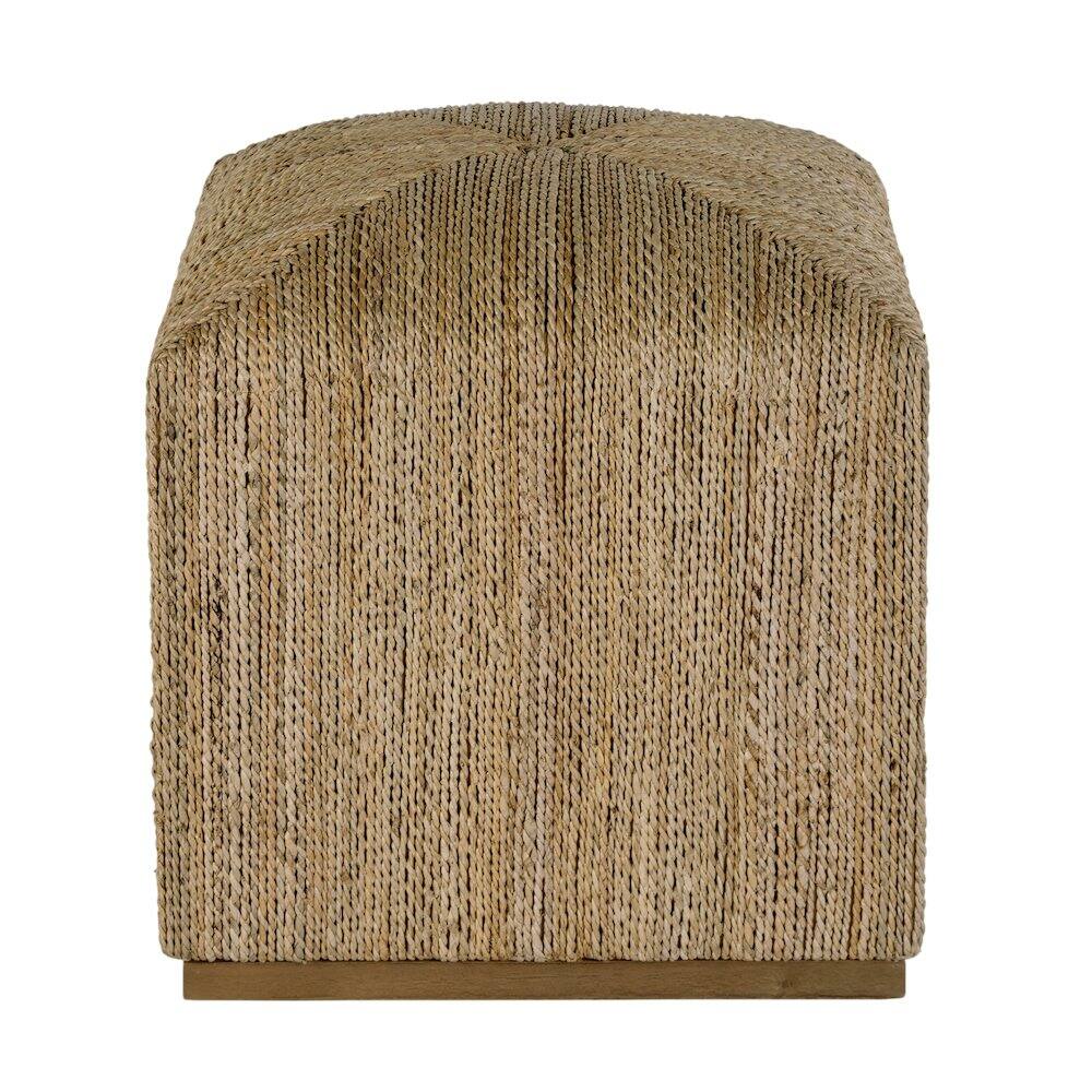 Back. Butler Specialty - Como 17 in. W Square Banana Leaf Accent Stool - Natural.