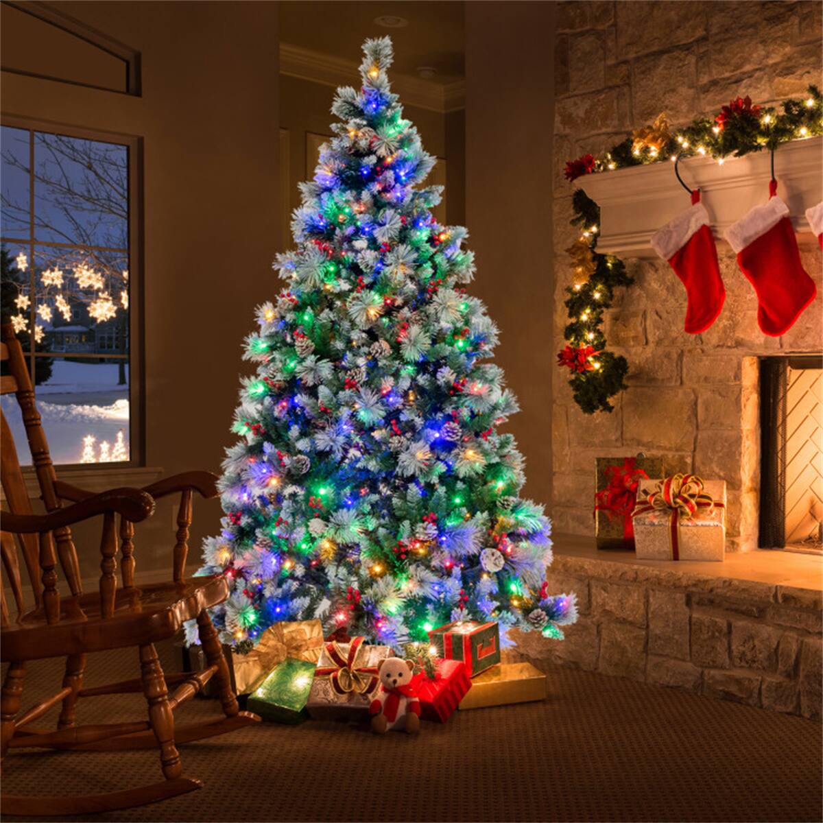 Alt View 5. Spaco - Spaco 7FT Pre-lit Color-Changing Christmas Tree - Green.