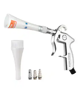 VEVOR - Car Cleaning Gun, 6-9.2 Bar High-Pressure Air Blow Gun with 2 Set Nozzles, 360° Rotating Nozzle for Thorough Cleaning - Silver