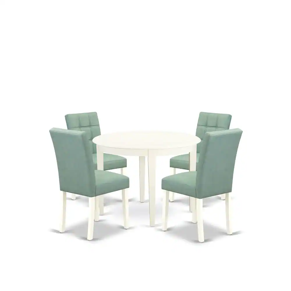 Angle. East West Furniture - 5 Piece Dining Set - White.