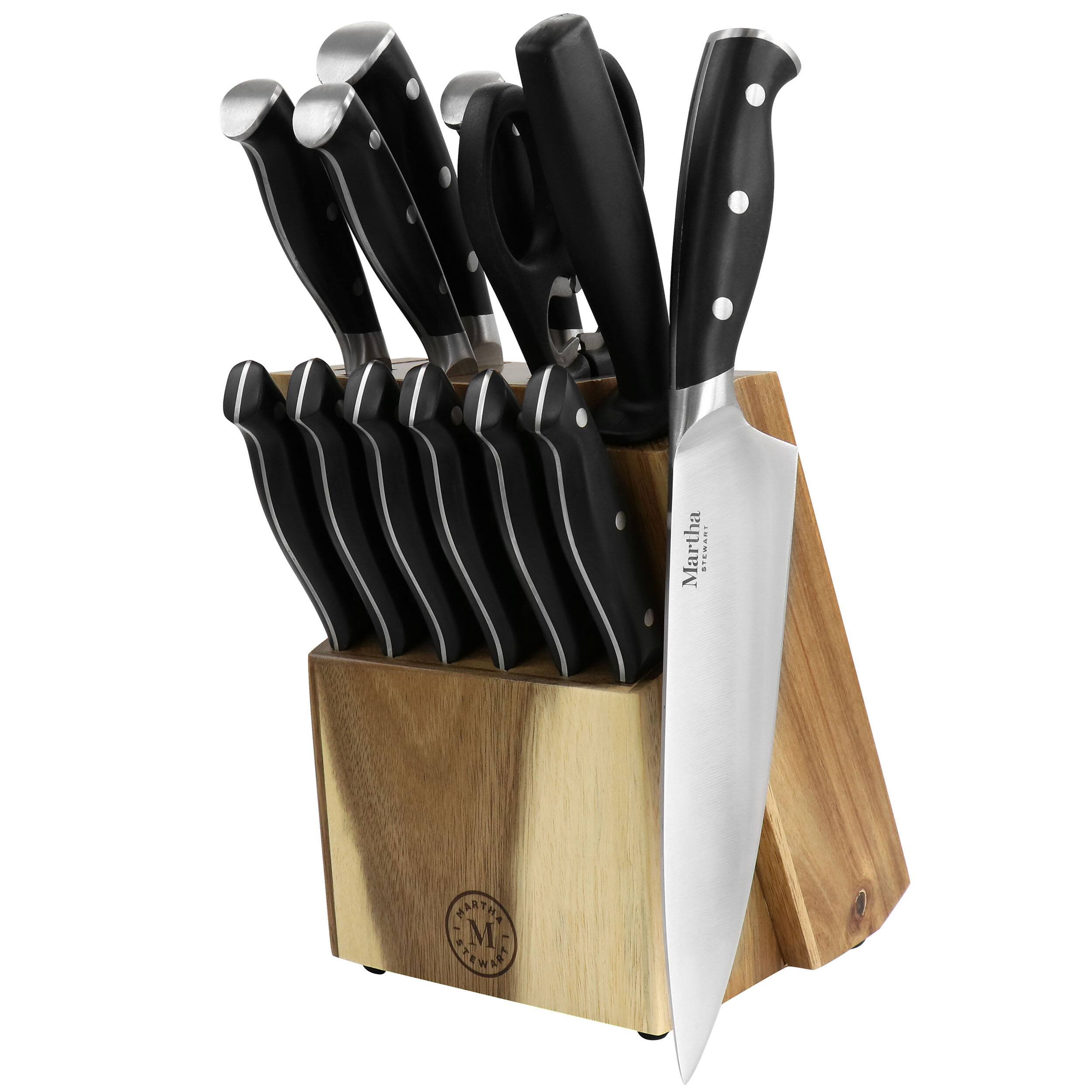 Martha Stewart - Stainless Steel 14 Piece Cutlery and Knife Block Set - Black