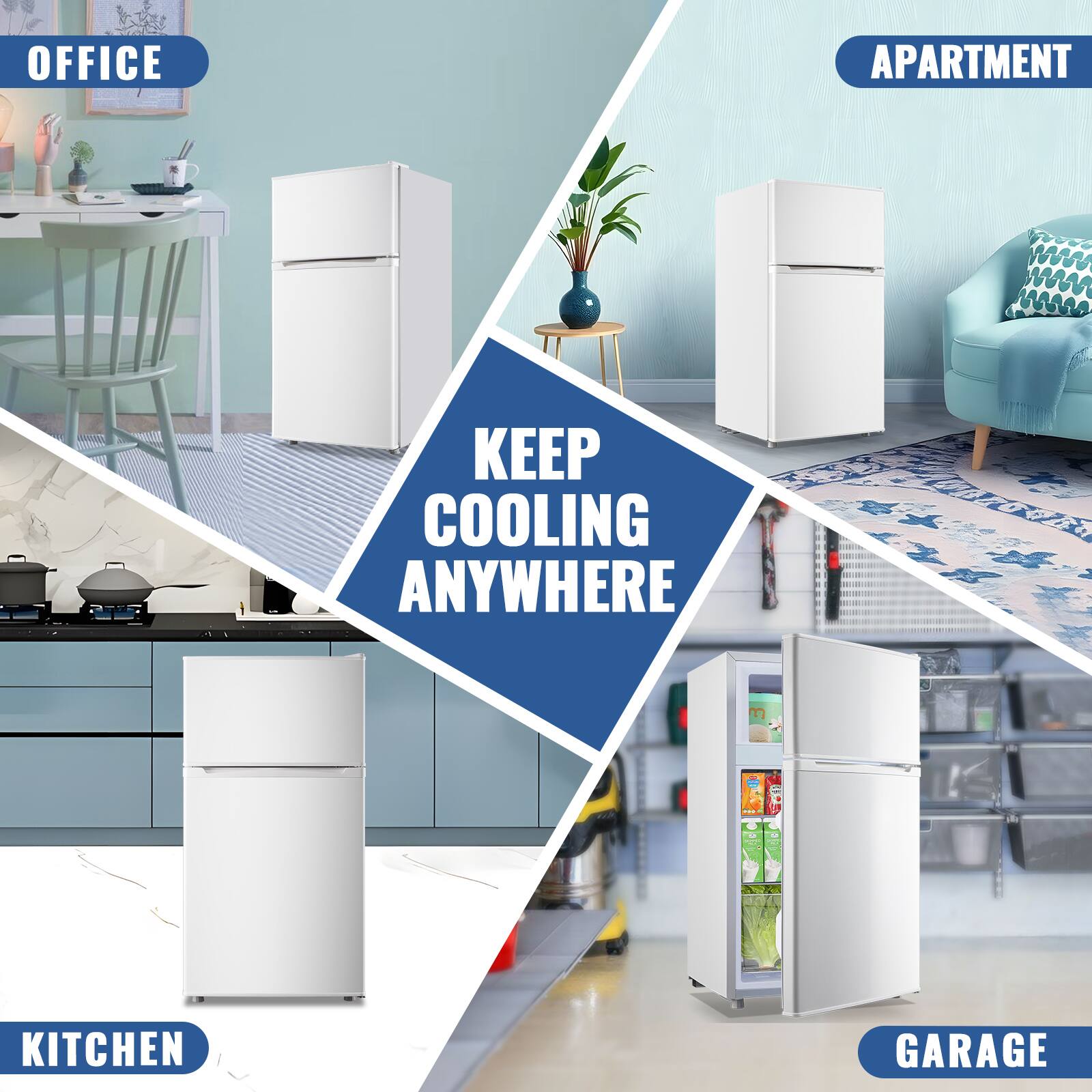 OFFICE  
APARTMENT  
KITCHEN  
GARAGE  

KEEP COOLING ANYWHERE