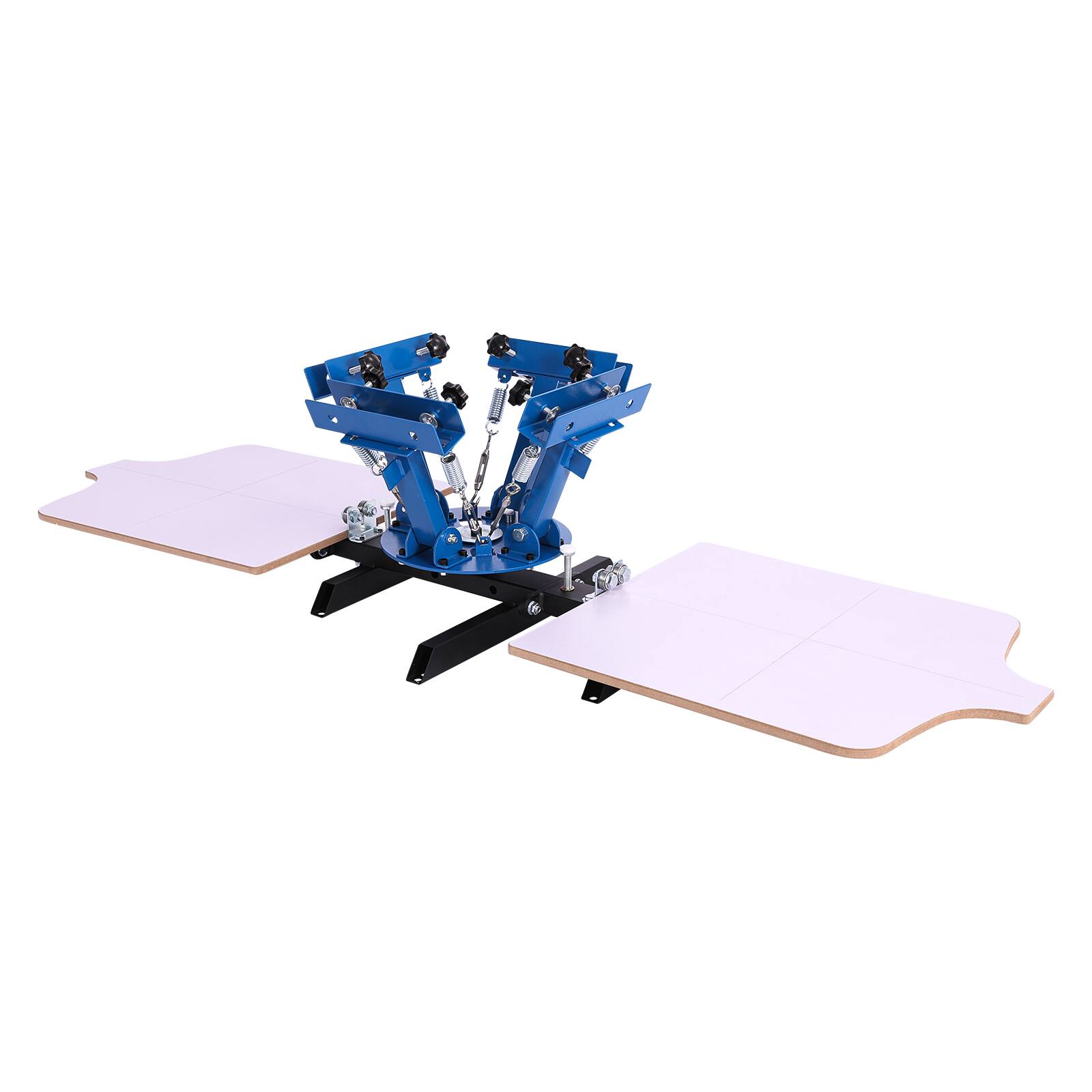 Front. VEVOR - Screen Printing Machine 4 Color 2 Station Silk Screen Printing Press,21.3 x 17.7 in, 360° Rotatable,Accurate Positioning - Blue.